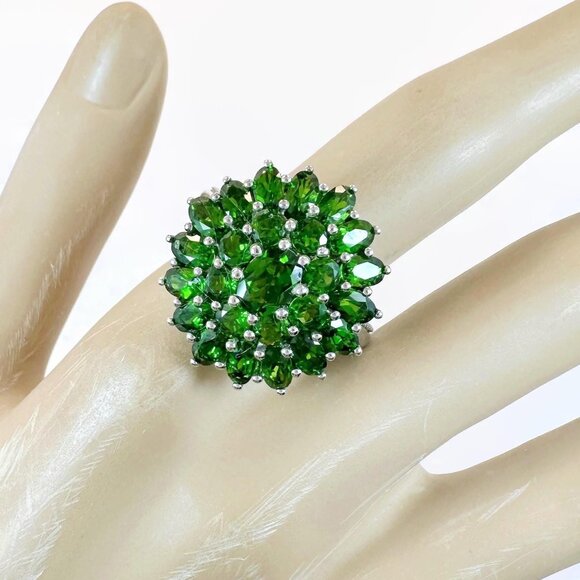 Chrome Diopside Ring, Chuck Clemency, Designer, STS: Sterling Silver, Vintage - Picture 2 of 5